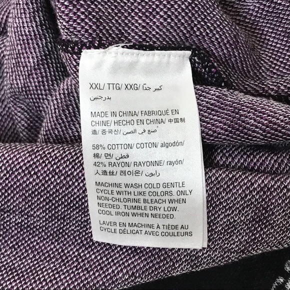 Style & Co Purple Windowpane Plaid & Floral Tunic Sweater NWT Size XXL Blouse - Picture 7 of 8